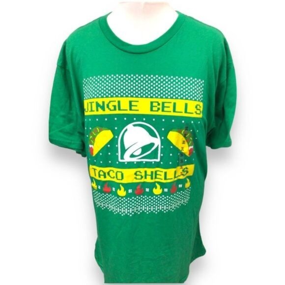Ripple Junction Taco Bell Christmas Graphic Tee, Green, size 2X - Picture 2 of 6
